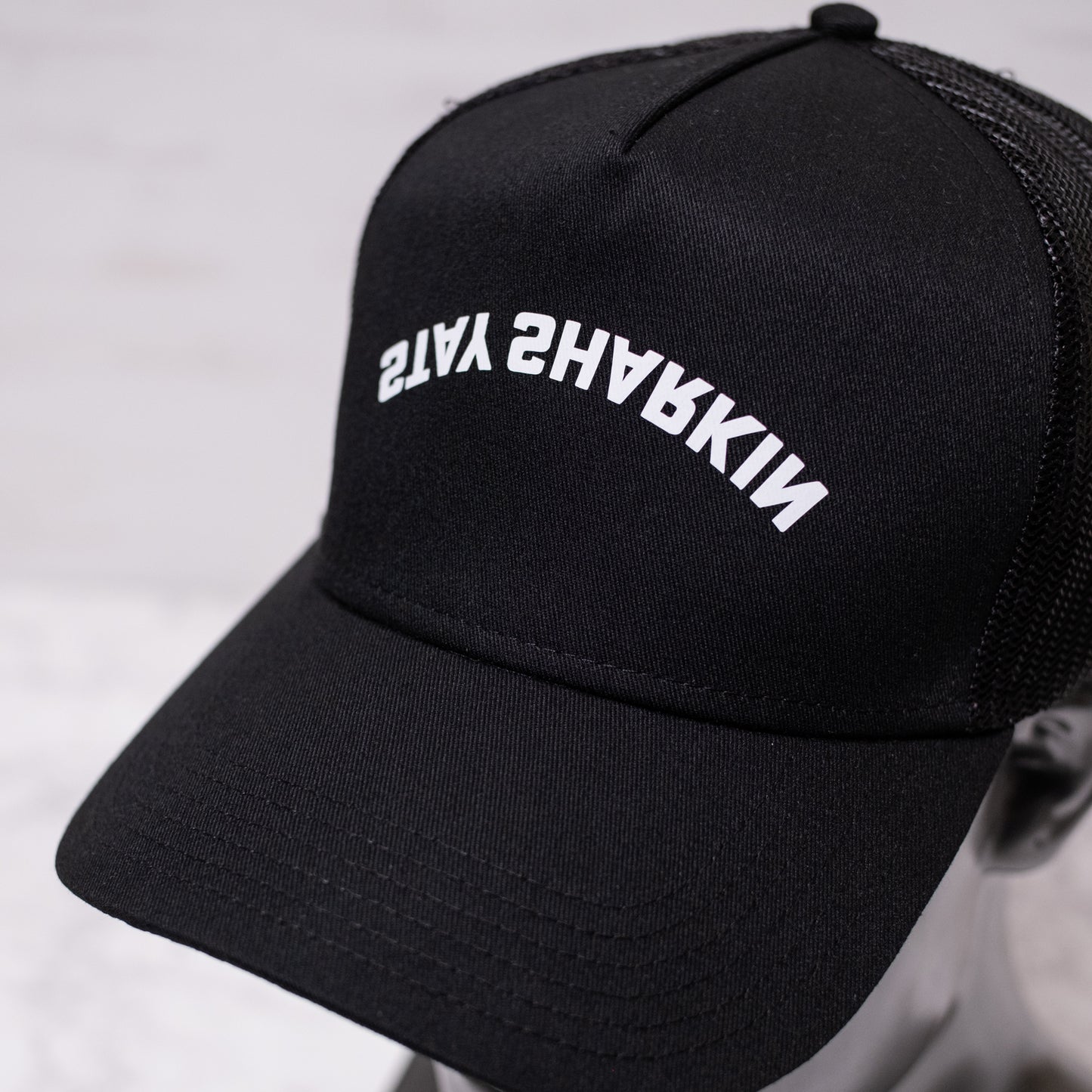 Upside-down Stay Sharkin Trucker (Black)