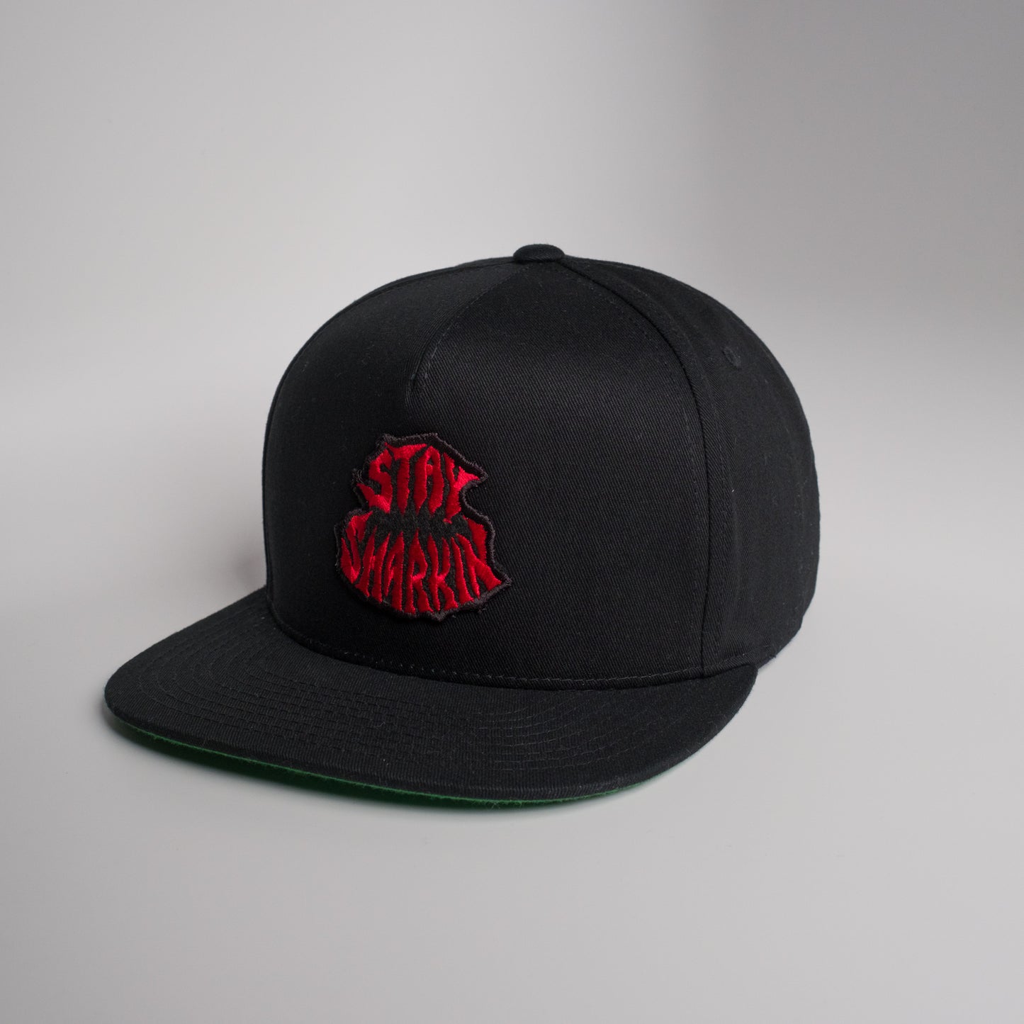 1 of 1 Stay Sharkin on a black 5-Panel Snapback