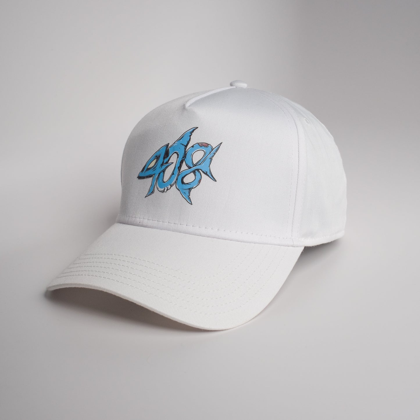 1 of 1 408 Zombie Shark on a White Baseball Snapback