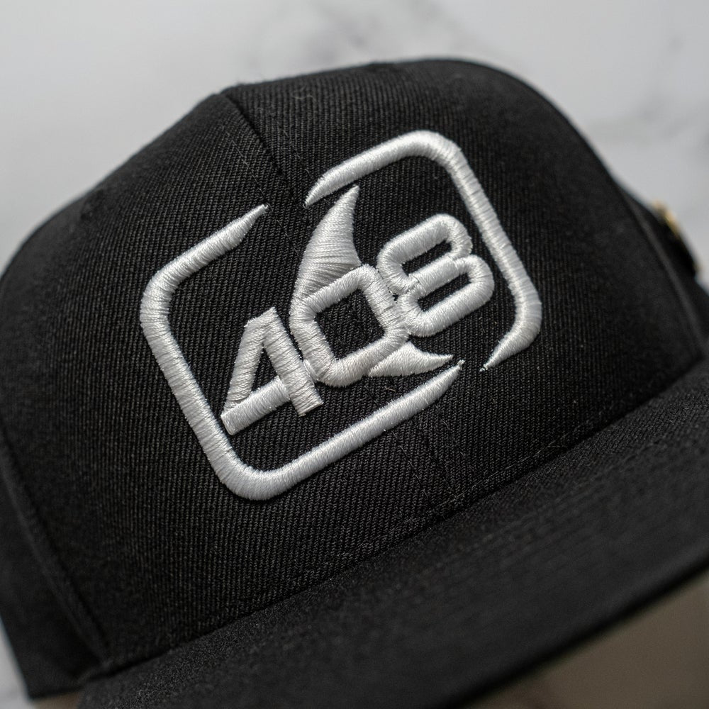 The Classic 408 Snapback - White on Black