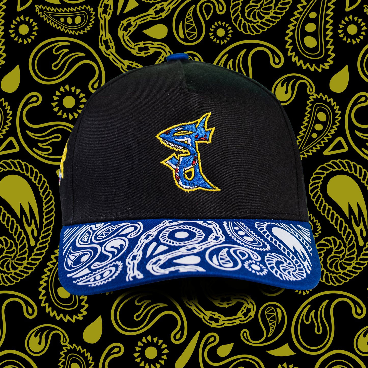 1 of 1 Paisley Zombie Shark Snapback
