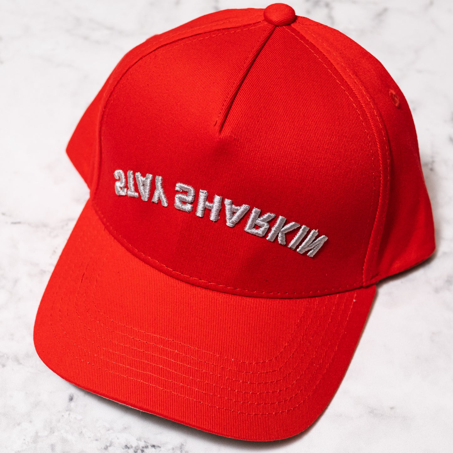 1 of 1 Upside-down "Stay Sharkin" Snapback