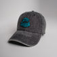 1 of 1 Stay Sharkin on a Black Snow Washed Denim Dad Hat