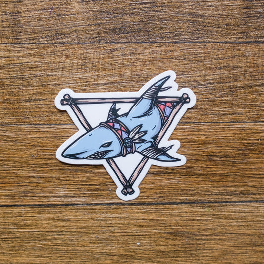 Aztec Shark Sticker