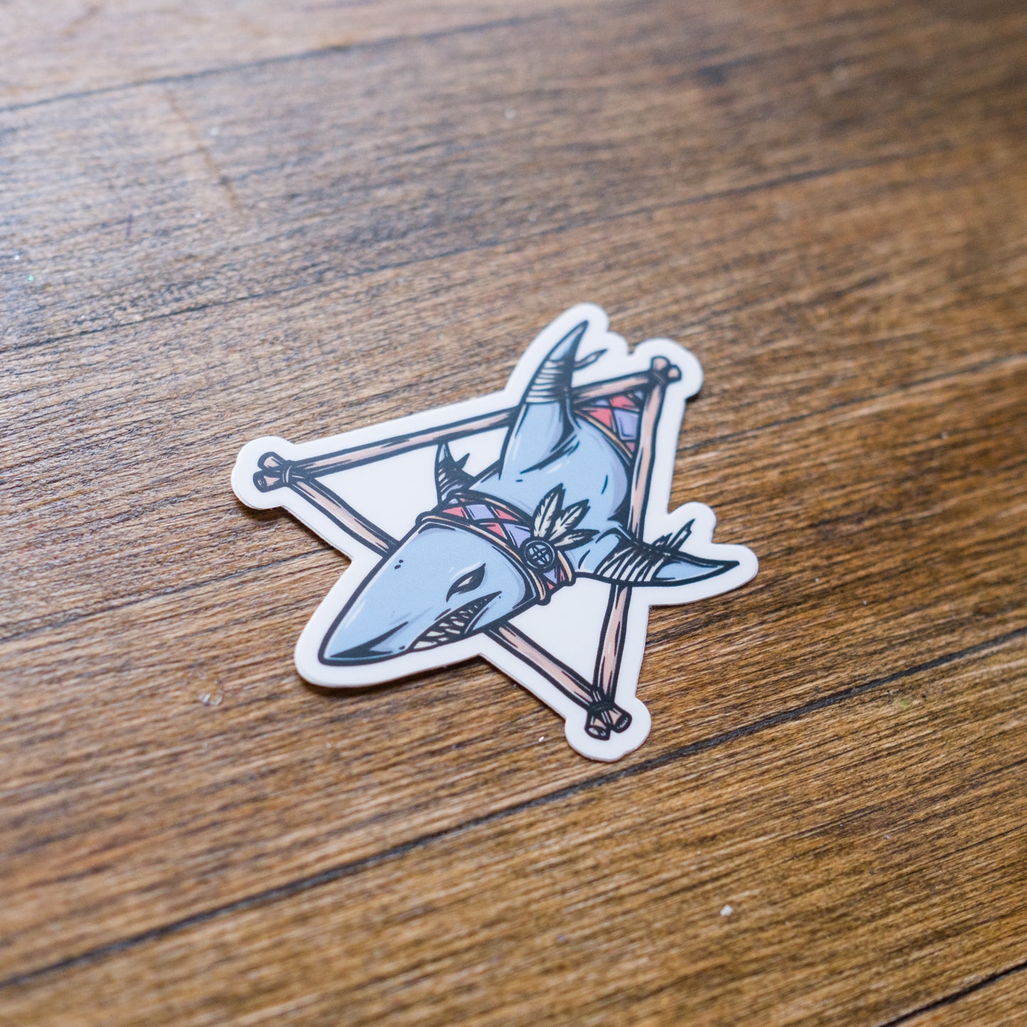 Aztec Shark Sticker