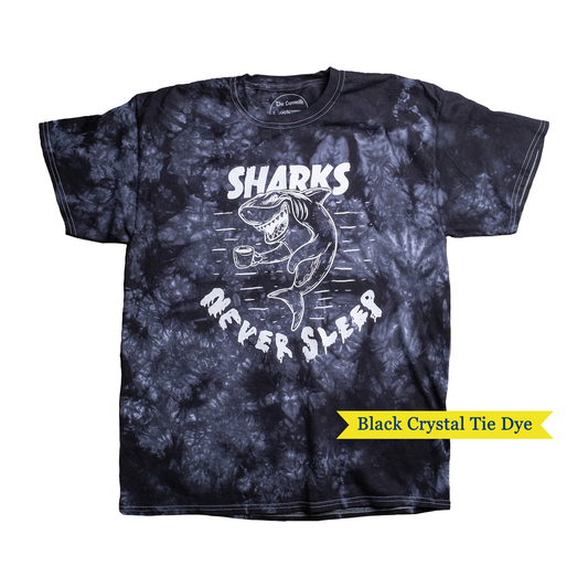 Sharks Never Sleep Black Tie Dye